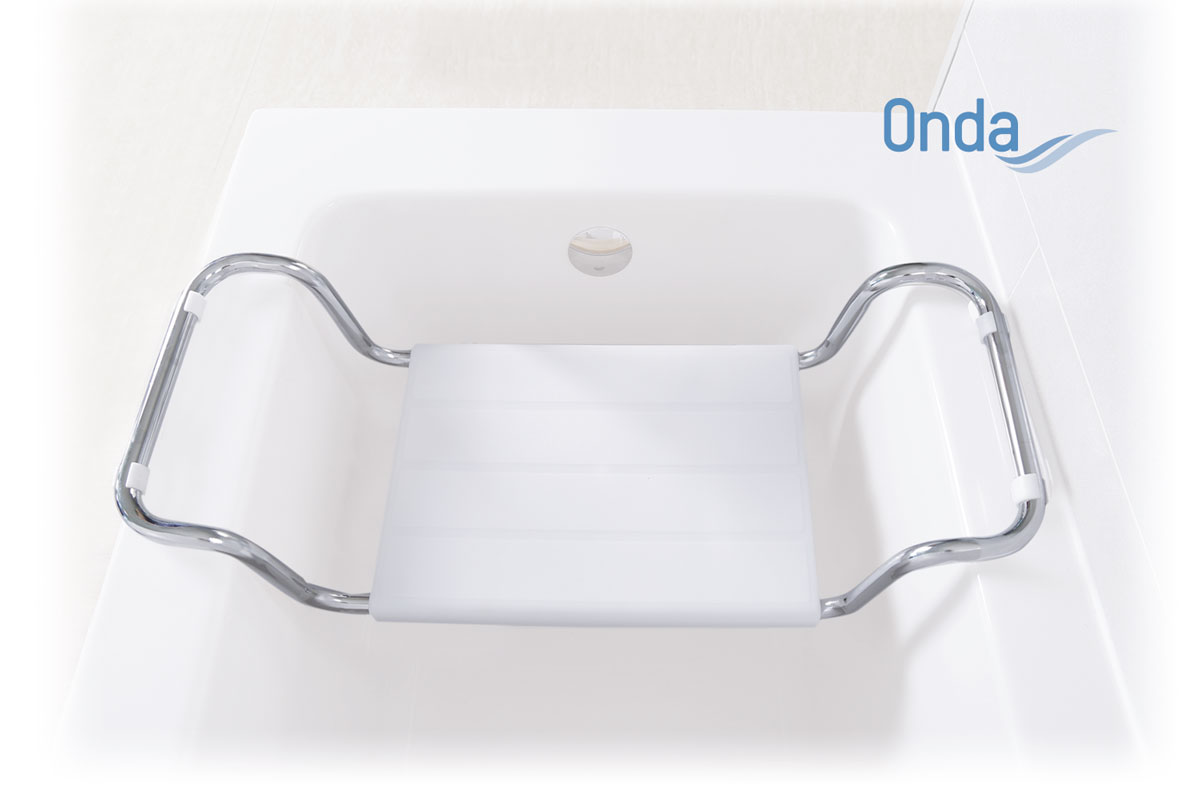 Sedile per vasca da bagno in acciaio cromato - Serie Onda